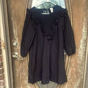 H&M Ruffle Black Dress! S
